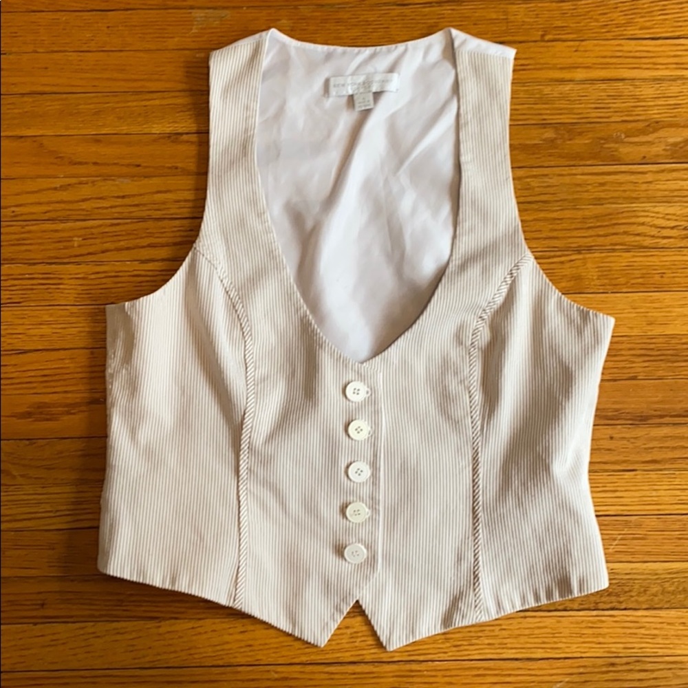 NYC White and Tan Striped Vest